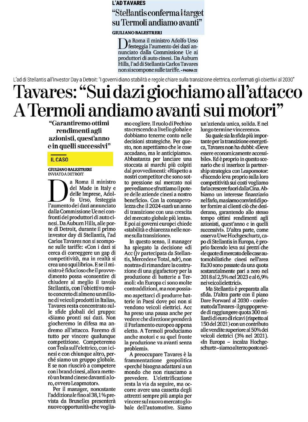 14 GIUGNO 2024 LA STAMPA Pagina 1