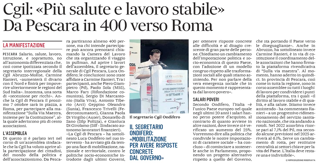 21 settembre 2023 IL MESSAGGERO