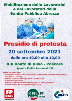 PRESIDIO DI PROTESTA - Lavoratori sanitari e socio-sanitari