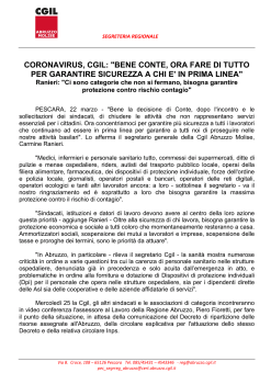 CORONAVIRUS,  CGIL:  