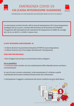 EMERGENZA COVID-19 CIG (CASSA INTEGRAZIONE GUADAGNI)